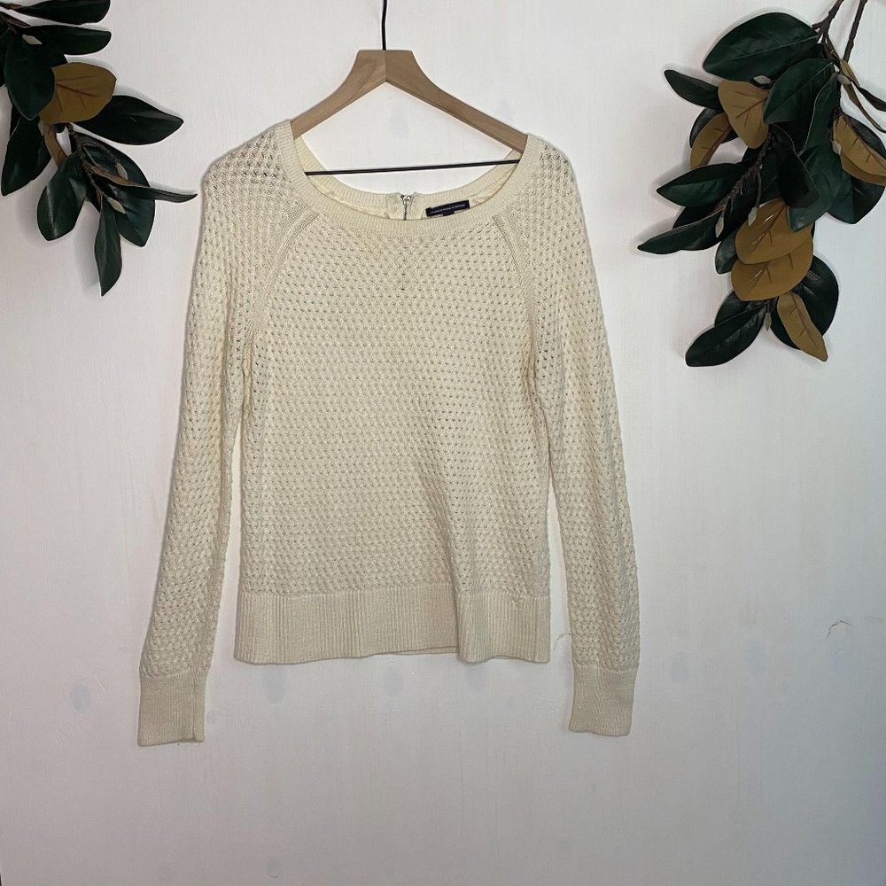 American Eagle Open Knit Wool Sweater with Zipper